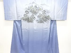 アンティーク　山水風景模様単衣男物長襦袢